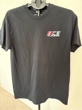 Gildan Black Short Sleeve Tee with Red & White ECS Tuning Logo
